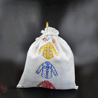 Laundry bag with 3 shirt embroidery